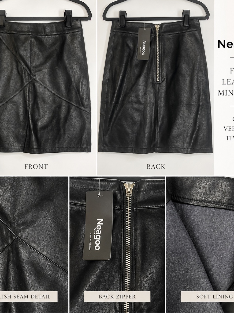 Black Faux Leather Mini Skirt